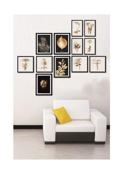 12 Parça Dekoratif Mdf Tablo Seti Çerçeve Görünümlü DEKOLIADKJ023 fiyatları