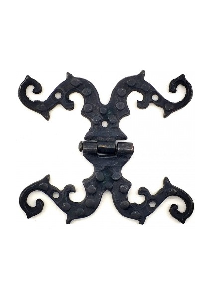 Eco Lounge Antika Tarz Dekoratif Pirinç Süslü Menteşe - 100X90 Mm, Oksit