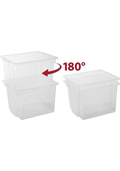 Ohyama Çok Yönlü Saklama Kutuları, 30L, 3'lü Set, Şeffaf, Mandal, Istiflenebilir, Şeffaf Plastik, Dolap, Raflar, Garaj, Organizasyon, Giysiler, Battaniyeler, Garaj Malzemeleri, Usb-M modelleri