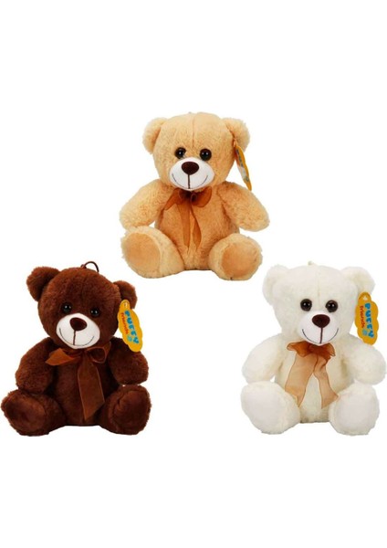 0998 Peluş Ayı Oturan Kurdeleli 21CM 2r