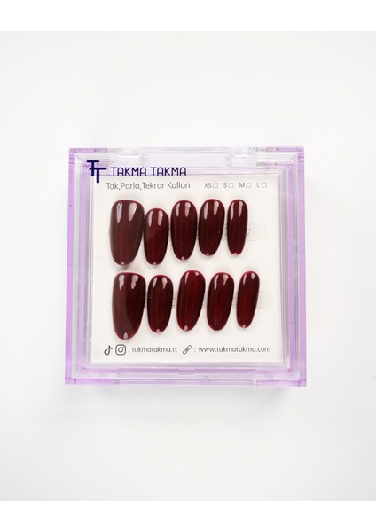 15'li Uzun Oval UOV1507 Tekrar Kullanılabilir El Yapımı Protez Takma Tırnak - Kahverengi-S fiyatları