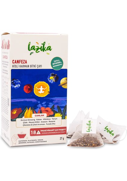 Hisli Harman Canfeza Bitki Çayı (18LI Piramit) | Antioksidan ve Enerji Çayı