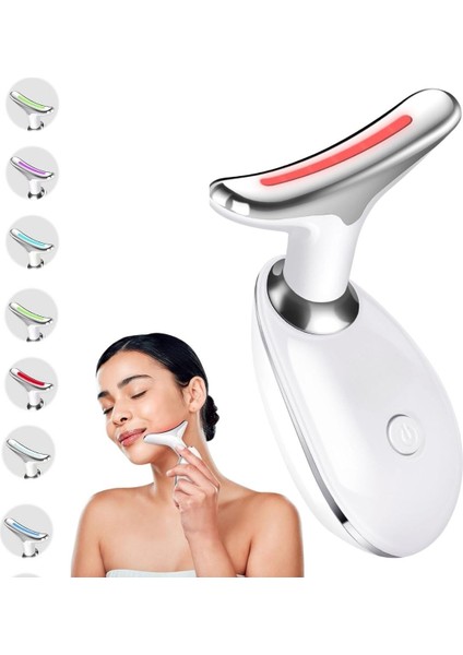 ® 7 Farklı Işık Modlu Titreşimli Boyun ve Yüz Ems Güzellik Cihazı