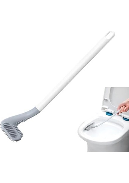 Saplı Tuvalet Fırçası - Tuvalet Temizleme Fırçası Golf Sopası Şeklinde,çabuk Kuruyan Döner Başlı Ev,, Otel Için Esnek Saplı Hijyenik Fırça modelleri
