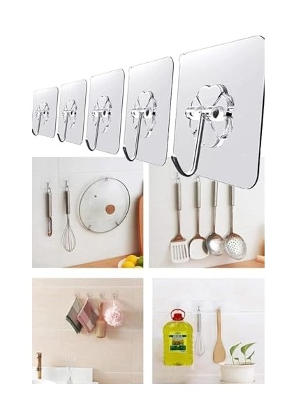 20 Adet Tekli Şeffaf Askı, Metal Kancalı, 6 cm Ebatında, Ekonomik modelleri