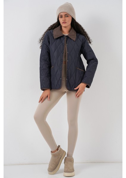 Kadın Kapitone Oversize Mont 5226 - Lacivert Kahve fiyatları