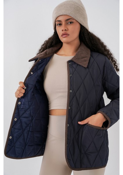 Kadın Kapitone Oversize Mont 5226 - Lacivert Kahve fırsatları