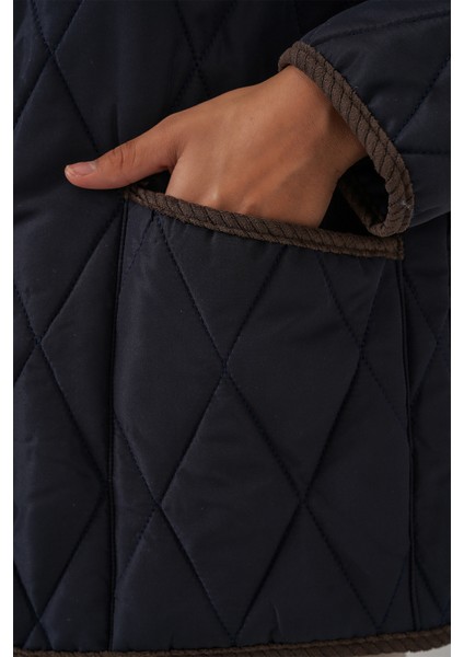 Kadın Kapitone Oversize Mont 5226 - Lacivert Kahve indirimleri