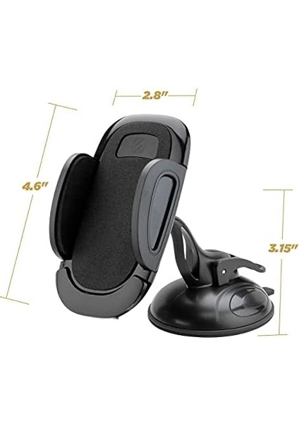 Suhwd-Xces0 Select Vantuzlu Telefon Tutucu, Araç Için, Ayarlanabilir Kilitleme Kolu, Hızlı Açma Düğmesi, Siyah modelleri