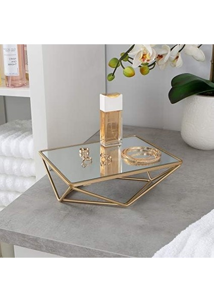 Home Details Ayaklı Geometrik Makyaj Aynası, Yatay Veya Dikey, Makyaj ve Tıraş Kullanımı, Masa Üstü, Saten Altın