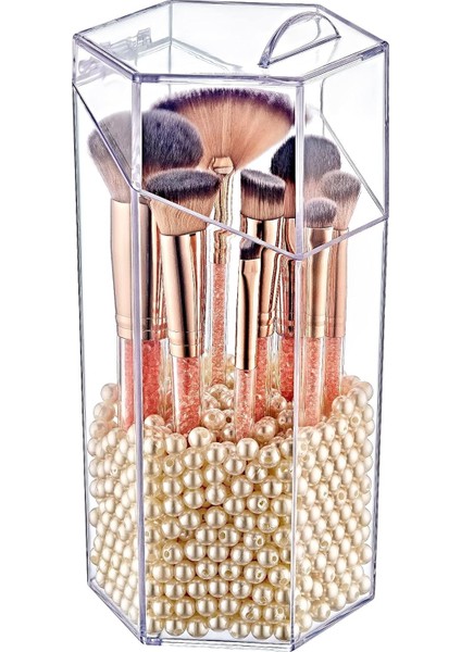 Box Up Akrilik Kapaklı Fırça Düzenleyici ve Makyaj Organizeri