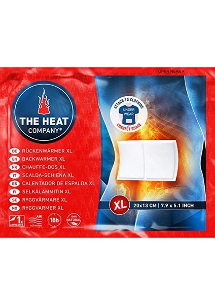 The Heat Company Sırt Isıtıcı Xl – 3 Adet – 2 Cepli –yapışkanlı – Vücut Isıtıcı – 18 Saat Rahat Isı – Backwarmer Xl – Bel Isıtıcı– Doğal