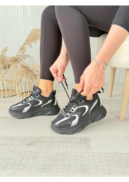 Sptrns Cata Siyah Cilt Beyaz Detaylı Spor Ayakkabı (Numara: 37) modelleri