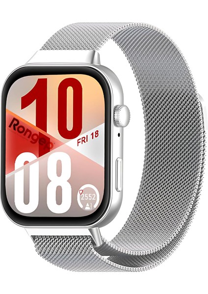 Fit 4/fit 4 Pro/fit 3 ile Uyumlu Metal Hasırlı Kordon Manyetik Tasarımlı Terletmeyen Nefes Alan Hafif Yapılı Bileğe Göre Ayarlanabilen Deformasyona Dayanıklı Milano Kayış