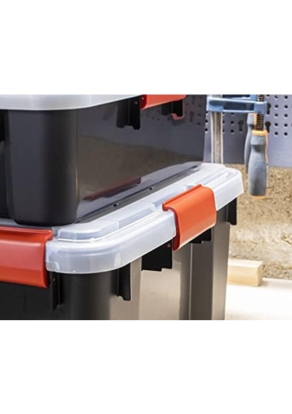 Ohyama Kutular Plastik Saklama Düzenleyici 4'lü Set 50L Istiflenebilir Sağlam Kulplar Sabit Çok Amaçlı Hava Geçirmez Yatak Odası Oturma Odası Ofis - Ddat-L - Siyah fiyatları