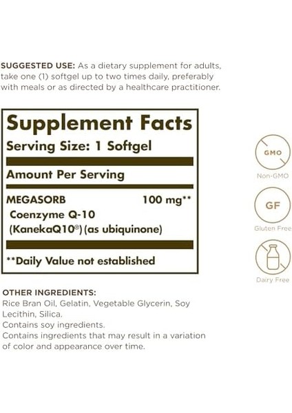 Solgar Coenzyme Q-10 100MG 60 Softjel
