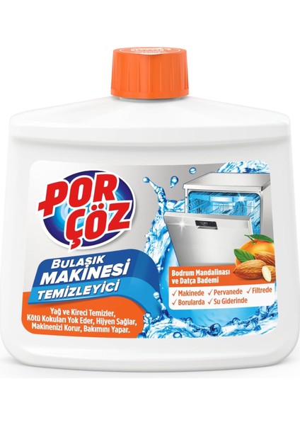 Porçöz Bulaşık Makinesi Temizleyici (Bodrum Mandalinası - Datça Bademi) 250 ml