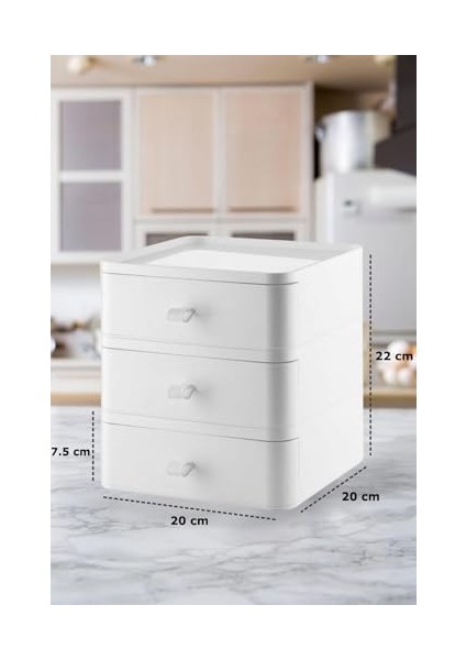 Mithra Life 3 Katlı Beyaz Makyaj Takı Organizeri MIT1064 modelleri