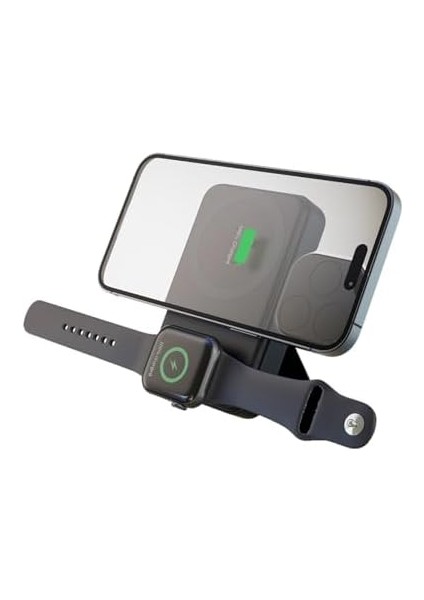 10000 Mah Powerbank + Şarj Cihazı, Teknolojisiyle Uyumlu, Dahili Stand,minimal ve Kompakt Tasarım, Renk: Siyah fiyatları