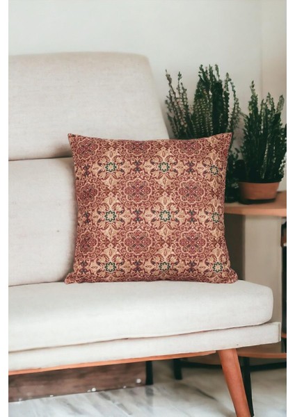 43X43 cm Desenli Kırlent Kılıfı Dekoratif Etnik Ikat Damask INTA-492