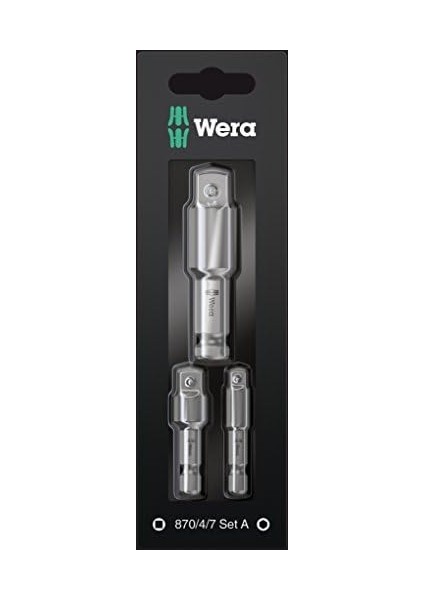 Werkstatt 870/4/7 Set A Sb, Alet Şaftları, Bağlantı Parçaları, 3 Parça, Gri fiyatları