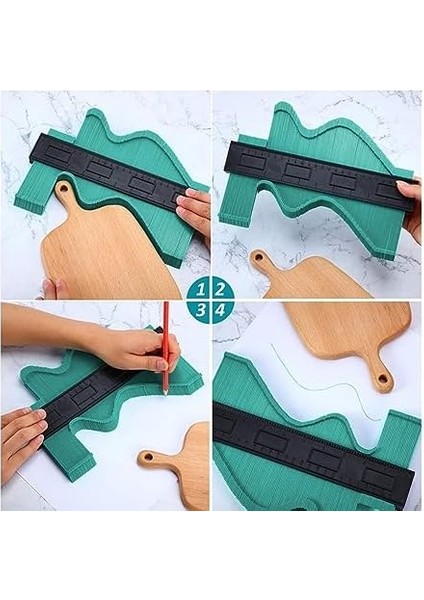 Fonksiyonlu Plastik Kontur Ölçüm Cihazı Ahşap 12 cm modelleri