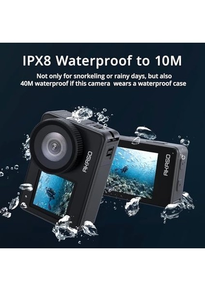 Brave 7 Aksiyon Kamerası, Ipx8 Su Geçirmez Yerel 4K 20MP Wifi Cam Dokunmatik Ekranlı Eıs 2.0 Yakınlaştırma Desteği Harici Mikrofon Ses Kontrolü Vlog Kamerası - Gri fiyatları