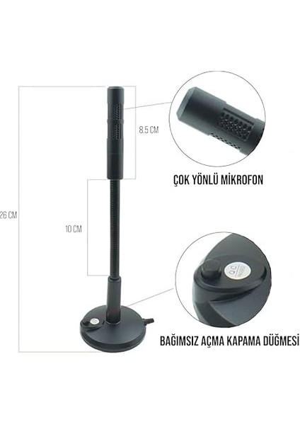 3,5mm Aux Girişli Pc Tablet Mikrofonu (Mc-7) modelleri