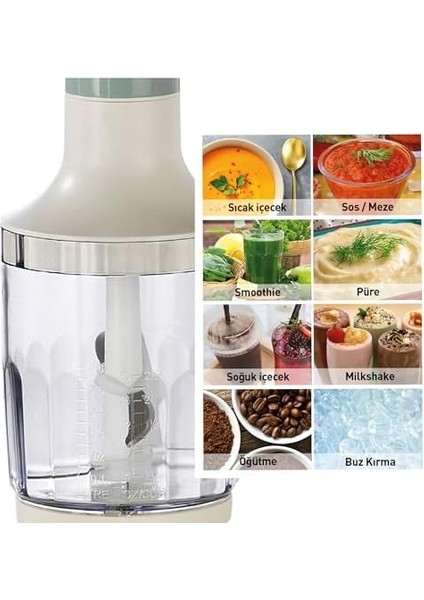 Gem Retro 1200 W El Seti – 800 ml Hazne, 5 Parça Aksesuar, Metal Konektör | Mint Yeşil fiyatları