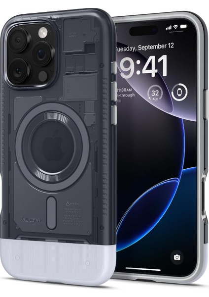 16 Pro Kılıf C1 Hava Kanalı Teknolojisi™ Askeri Sınıf Koruma Magfit Graphite Tasarım Kapak - ACS08152