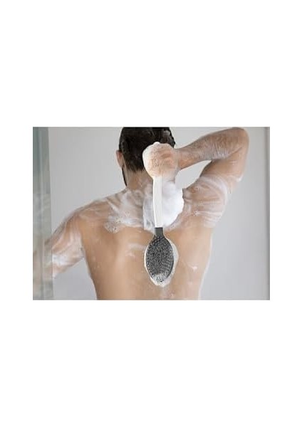 Seahome Çift Taraflı Banyo Duş Vücut Fırçası Yumuşak Uzun Saplı Sırt Kese Masaj Fırçası Pembe Renk 152GP