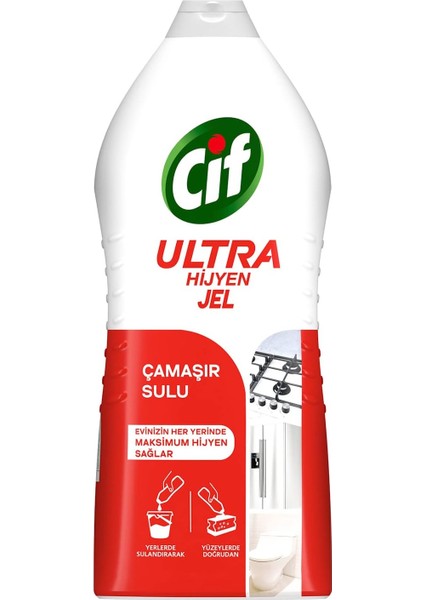 Cif Ultra Hijyen Jel Yüzey Temizleyici Çamaşır Sulu Katkılı Leke Çıkarıcı Yağ Çözücü 1500 ml fiyatları
