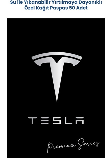 Suya Dayanıklı Tesla Oto Paspas Kağıdı Siyah 50 Adet - 35X50CM