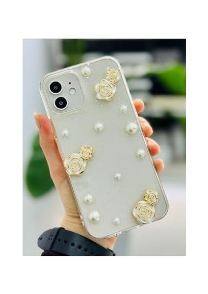Aksesuar 12 ve 12 Pro ile Uyumlu Inci Gül Tasarım Oyuncaklı Esnek Silikon Kılıf fiyatları