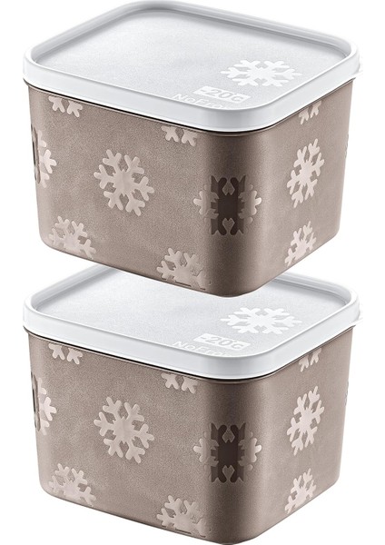 2'li Set No Frost Saklama Kabı Terra 1250 ml