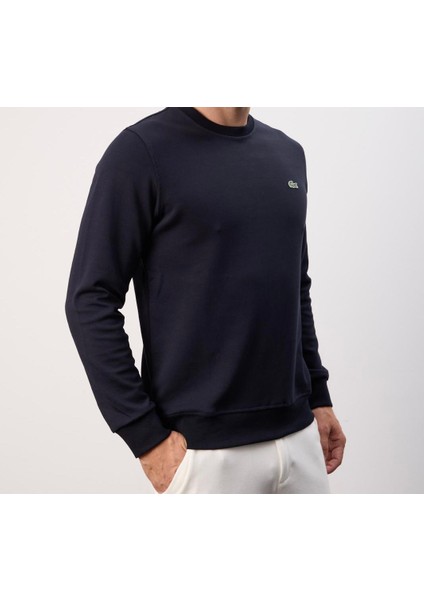 Basıc Lacivert Regular Fit Bisiklet Yaka Uzunkol