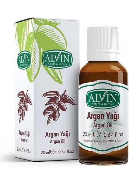 Alvin Argan Yağı, Soğuk Sıkım ve Doğal, Saç Bakımı, 20 ml