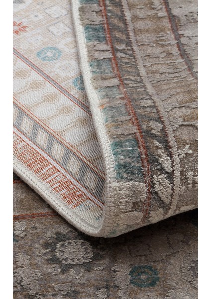 Andora 03 Grey Yumuşak Dokulu Vintage Esintilere Sahip Over-Dyed Sık Dokuma Bambu Salon Halısı