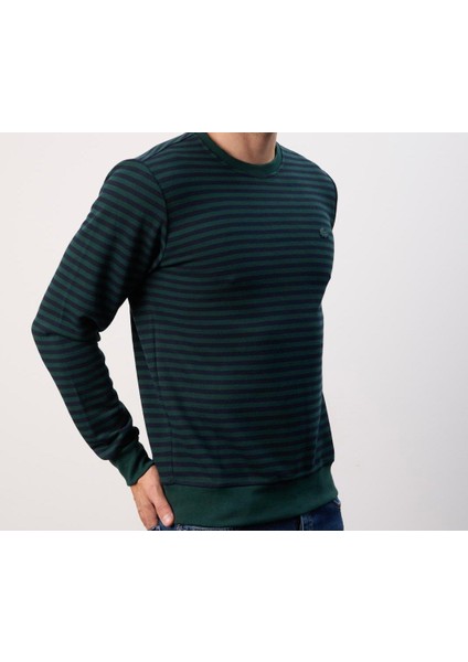 Bisiklet Yaka Çizgili Nefti Regular Fit Uzun Kol modelleri