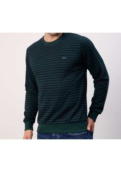 Bisiklet Yaka Çizgili Nefti Regular Fit Uzun Kol indirimleri
