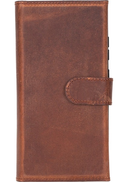 Samsung Galaxy S25 Ultra Uyumlu, Hakiki Deri, El Yapımı, Cüzdanlı Kılıf, Antik Kahve fiyatları