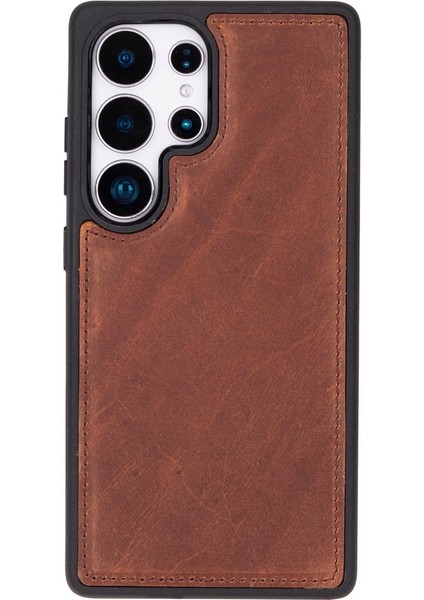Samsung Galaxy S25 Ultra Uyumlu, Hakiki Deri, El Yapımı, Cüzdanlı Kılıf, Antik Kahve fırsatları