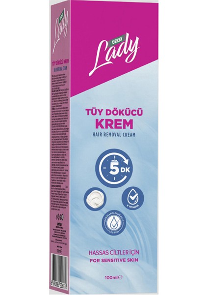 Lady Tüy Dökücü Krem Hassas Ciltler Için 100 ml