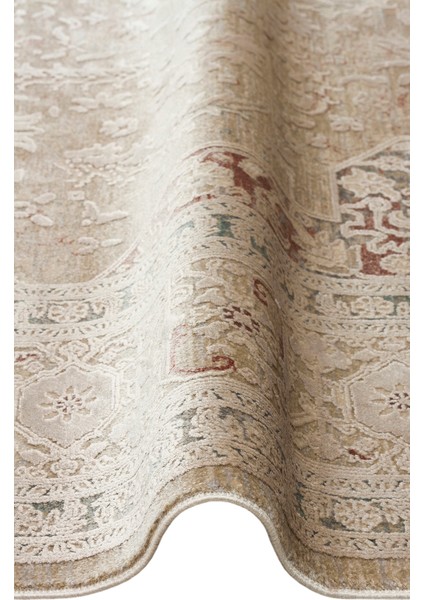 Andora 02 Beıge Yumuşak Dokulu Vintage Esintilere Sahip Over-Dyed Sık Dokuma Bambu Salon Halısı modelleri