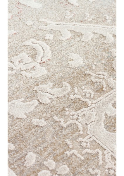 Andora 02 Beıge Yumuşak Dokulu Vintage Esintilere Sahip Over-Dyed Sık Dokuma Bambu Salon Halısı fırsatları