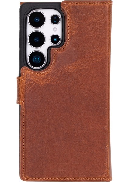 Samsung Galaxy S25 Ultra Uyumlu, Hakiki Deri, El Yapımı, Cüzdanlı Kılıf, Karamel fırsatları