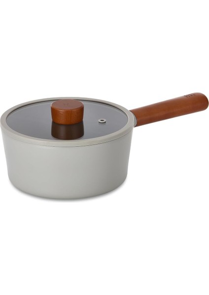 Fika Cam Kapaklı Alüminyum Döküm Sos Tenceresi 18CM Gri