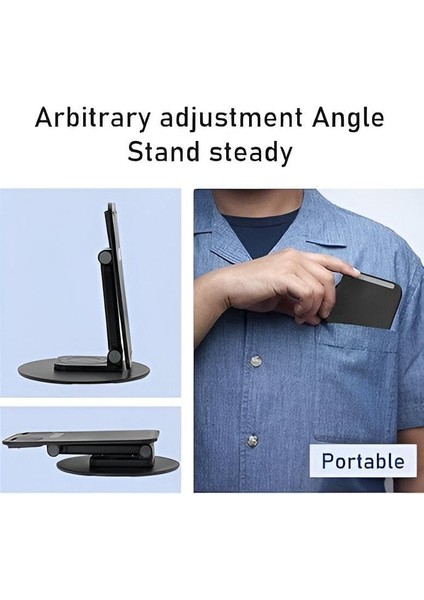 360° Dönebilen Katlanabilir Telefon – Ayarlanabilir Yükseklikli, Masaüstü ve Seyahat Uyumlu Taşınabilir Telefon Tutucu, Video Izleme ve Görüntülü Görüşmeler Için Uygun fiyatları