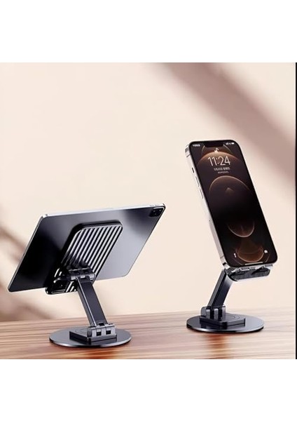360° Dönebilen Katlanabilir Telefon – Ayarlanabilir Yükseklikli, Masaüstü ve Seyahat Uyumlu Taşınabilir Telefon Tutucu, Video Izleme ve Görüntülü Görüşmeler Için Uygun modelleri