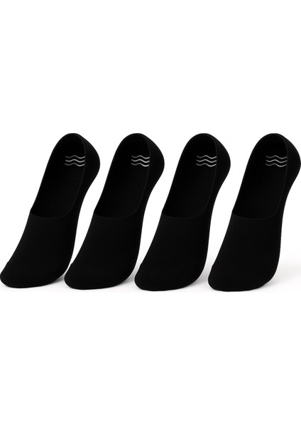 Kadın Görünmez Çorap Siyah & Beyaz – Kaydırmaz Silikonlu, Nefes Alan Babet